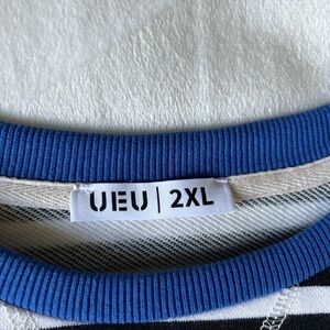 UE Women's Blue and Black Striped Sweatshirt